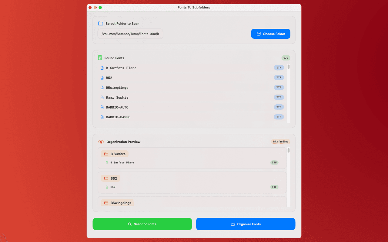Fonts To Subfolders screenshot 3