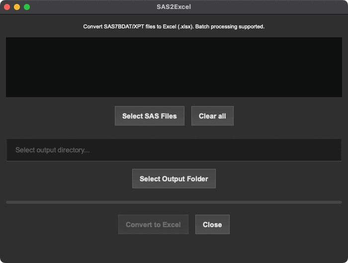 SAS2Excel screenshot 2