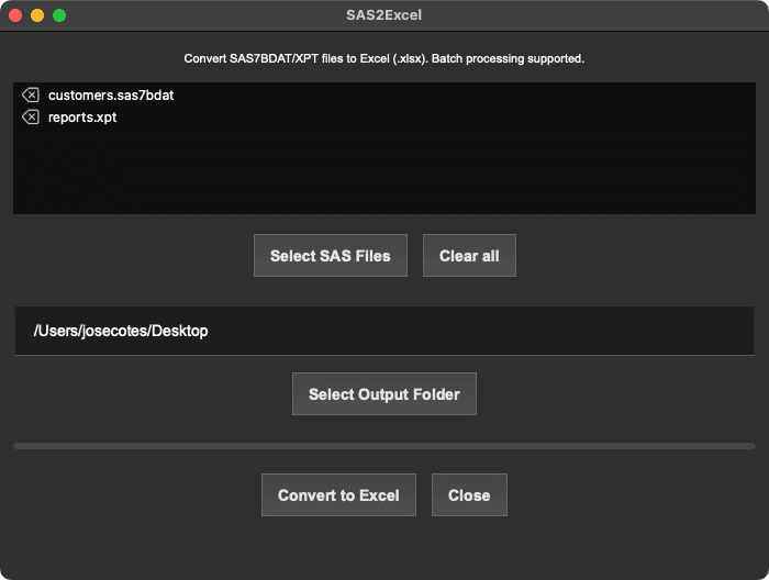 SAS2Excel screenshot 3