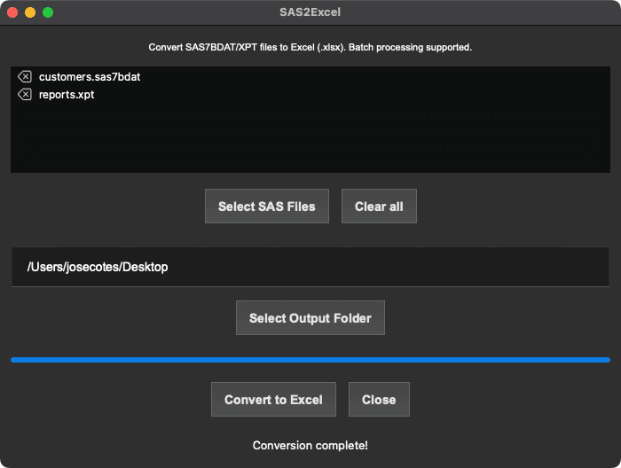 SAS2Excel screenshot 4