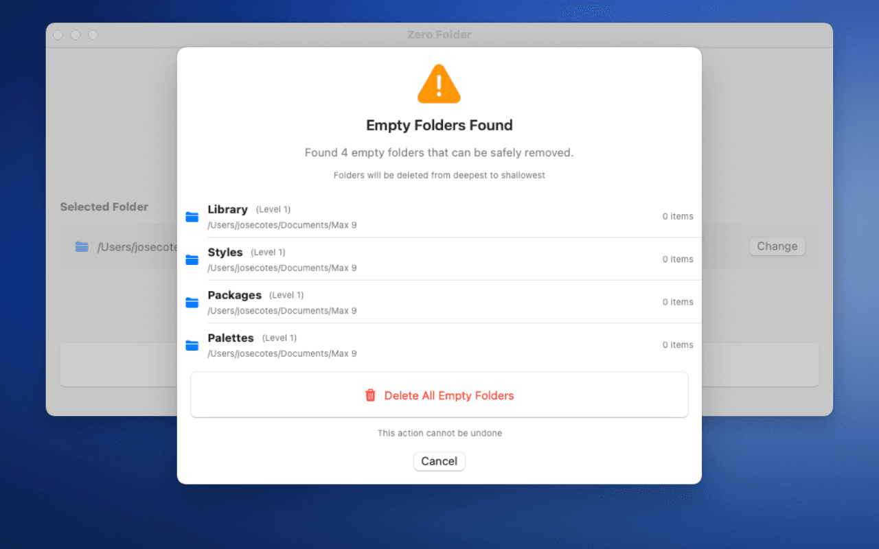 Zero Folder screenshot 2